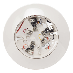 Base enchufable para detectores de humo fotoeléctrico e iónico serie 2151/1151, 4 hilos, con relé auxiliar y salida para anunciador remoto