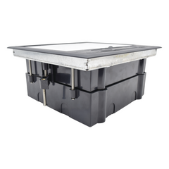 Caja de Piso para Dos Módulos Universales (Socket M2), para Alimentación Eléctrica y Redes de Datos (11000-33401) No Incluye Faceplates