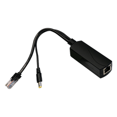 Splitter PoE / IEEE 802.3af/at / 30W / Puerto Gigabit / Salida DC 12V 2A / Indicadores LED / 95x26x20 mm (3.74x1.02x0.79 in)