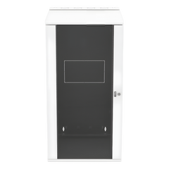 Gabinete PanZone de Montaje en Pared, de 19in, Puerta con Ventana de Seguridad, 26 UR, 762mm de Profundidad, Color Blanco