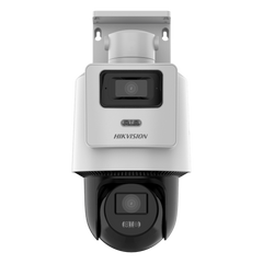 Cámara PTZ TandemVu 4 MP + 4 MP / Lentes 2.8 mm + 8 mm / Dual Light IR + Blanca 30 m / IP66 / Audio Bidireccional