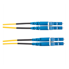 Jumper de Fibra Optica Monomodo 9/125 OS2, LC-LC Duplex, LSZH (Cero Halógenos), Color Amarillo, 2 Metros (6.56 Pies)