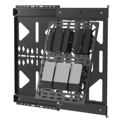 Montaje Deslizante de Almacenamiento AV | Capacidad de Carga 10 kg (22 lbs) | Rango de Deslizamiento 300 mm | Fabricado en Acero | Sistema de Sujeción Quick-Release sin Herramientas