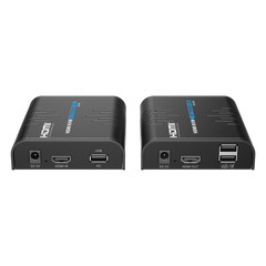 Kit extensor KVM (HDMI y USB) hasta 120 metros | Resolución 1080P @ 60 Hz | Soporta STP y UTP CAT6 | Soporta Switch Gigabit para control KVM múltiple | Soporta hasta 253 receptores | Transmite el Video y Controla tu DVR vía USB