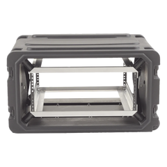 Gabinete Plástico Móvil con Amortiguador con Rack de 19", 4 Unidades.