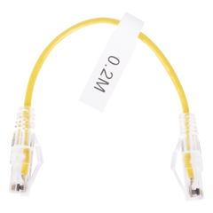 Cable de Parcheo Slim UTP Cat6 - 20 cm (7.87 Pulgadas) Amarillo Diámetro Reducido (28 AWG)