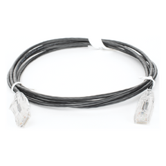 Cable de Parcheo Slim UTP Cat6 - 1.5 Metros (4.92 Pies) Negro Diámetro Reducido (28 AWG)
