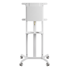 Soporte Móvil Rotativo para Pantalla 37"-70" / Rotación 0° a 90° / VESA 200x200 a 600x400 / Carga 70 kg / Ruedas con Bloqueo / Color Blanco