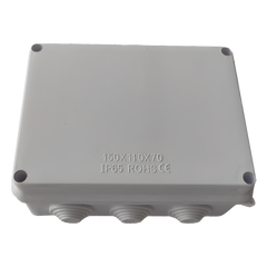 Caja de Derivación-Conexión para Exterior IP65 con 10 Entradas / 150 x 110 x 70 mm (5.9 x 4.3 x 2.8 in) / Sellado Seguro con Empaque + 4 Tornillos / Resiste Agua, Polvo y Sol Directo