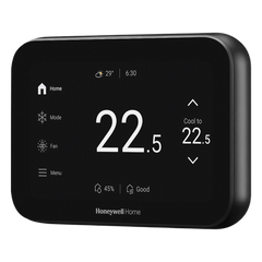 Termostato inteligente con pantalla táctil de 5 pulgadas, control de calidad de aire (IAQ), hasta 4H/2C bomba de calor, Wi-Fi, Bluetooth y Matter, color negro