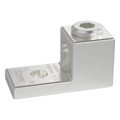 Terminal tipo Lengüeta Recta de Aluminio con Agujero 1/4", y Barril para Cable #14 - 2/0 AWG