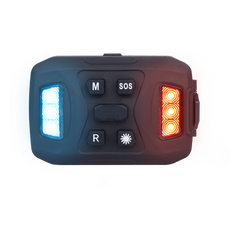 Luz Auxiliar Recargable, 26 LEDs, Rojo/Azul/Blanco, Incluye Clip y Base Magnética