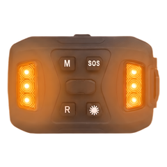 Luz Auxiliar Recargable, 26 LEDs, Rojo/Azul/Blanco, Incluye Clip y Base Magnética