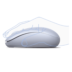 Mouse Inalámbrico 2.4G 800/1200/1600/2400 DPI | Función de 3 botones | Alcance 10m | Silencioso | Ergonómico | Anti-caída y Anti-interferencias | Batería Alcalina AA incluida | Color Dusty Blue.