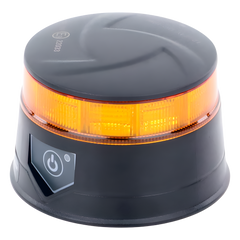 Baliza LED Recargable, Compacta y Discreta, Color Ámbar, Con Montaje Magnético y de Succión