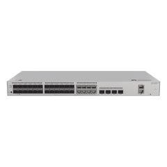 Switch de Distribución/Core Gigabit Administrable Capa 3 / 24 puertos 1GE SFP ( Combo con 8 Puertos 10/100/1000 Mbps) / 4 Puertos 10GE SFP+ Uplink / ERPS / Rutas Estáticas / iStack / Administración Nube Gratis
