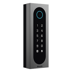 Control de Acceso Slim Akuvox A08S / Aluminio y Vidrio Templado / IP65 & IK09 / Capacidad para 20,000 Tarjetas / Métodos de Acceso Multi (QR, Bluetooth, PIN, RFID) / Soporta Wiegand / 1 Salida de Relay