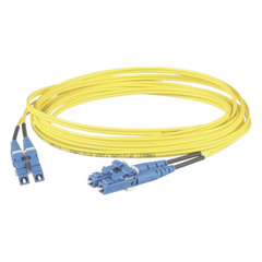 Jumper de Fibra Optica Monomodo 9/125 OS2, LC-LC Duplex, LSZH, Color Amarillo, 3 Metros (9.84 Pies)