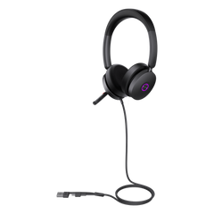 Auriculares Yealink UH48 Dual con cancelación de ruido activa por IA para Microsoft Teams, USB-C/A e indicador de ocupado