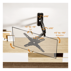 Soporte de Pared Articulado para Pantallas o Monitores | Compatibilidad VESA 75x75 - 200x200 / Hasta 43 Pulgadas | Capacidad Máxima de Carga 20 kg | Fabricado en Acero