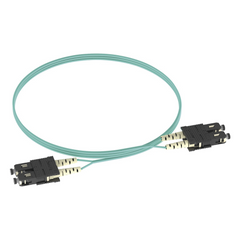 Jumper de Fibra Optica Multimodo 50/125 OM3, SC-SC Duplex, OFNR (Riser), Color Aqua, 3 Metros (9.84 Pies)