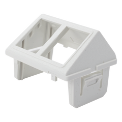 Adaptador para Placa de Pared CT, de Dos Salidas, Angulado, Color Blanco