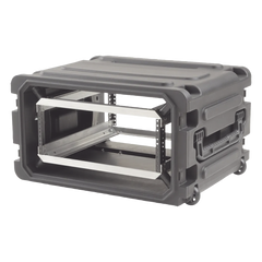 Gabinete Plástico Móvil con Amortiguador con Rack de 19", 4 Unidades.