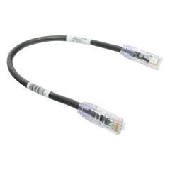 Cable de Parcheo TX6, UTP Cat6, 24 AWG, CM, Color Negro, 0.3 Metros (1 Pie)