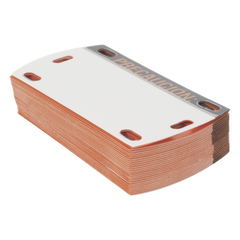 Etiqueta Autolaminada para Identificación de Fibra Óptica Paquete de 25 Piezas, Para Uso Interior/Exterior, Dimensiones de 90 x 50 mm (3.54 x 1.97 Pulgadas), Color Negro con Naranja