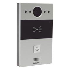 Videoportero de 1 Botón / Lector de Tarjetas MIFARE y PROX EM / Notificación a APP / 100% en la Nube / Notificación por Llamada Telefónica / SIP / ONVIF / IP65 / Cámara 2MP / Panel de Aluminio / Control de 2 Puertas