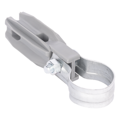 Aislador de Paso o Esquina con Abrazadera / 1 Pulgada (25 mm) / Resina Virgen 100% / Anti-Arqueo / Acero Galvanizado / Poste Cerco Eléctrico