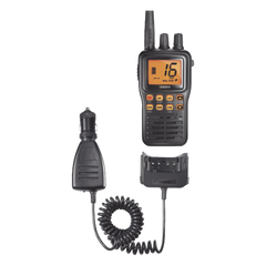 Radio Marino Portátil VHF, flotante y sumergible, Rx: 156.050-163.275MHz Tx: 156.025-157.425MHz, cumple con los canales marinos Internacionales, de EUA y Canadá