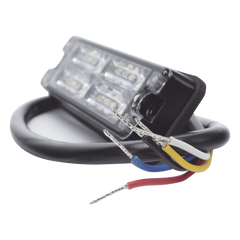 Luz Auxiliar de 16 LED, Rojo/Blanco, Lente Transparente