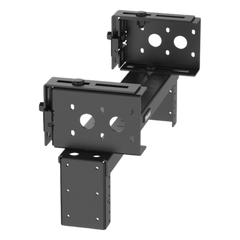 Rack de Distribución Aéreo de 2 Postes PanZone®, Rieles Roscados #12-24, de 2 UR, Color Negro