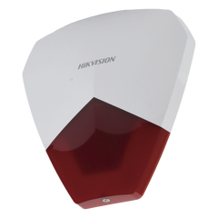 Sirena Estrobo Cableada Hikvision DS-PS1-R / 105 dB / LED Rojo / IP54 / 12V CC / Compatible con Paneles de Alarma