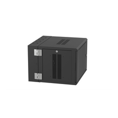 Gabinete PanZone de Montaje en Pared, de 19in, Puerta con Ventana de Seguridad, 9 UR, 635mm de Profundidad, Color Negro