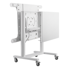Soporte Móvil Rotativo para Pantalla 37"-70" / Rotación 0° a 90° / VESA 200x200 a 600x400 / Carga 70 kg / Ruedas con Bloqueo / Color Blanco