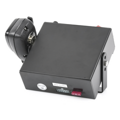 Sirena Vehicular de 100W de Potencia, Con Switch Giratorio de 6 posiciones, Micrófono de Uso Rudo e Interconexión a Radio