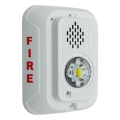 Sirena con lámpara estroboscópica LED de 2 hilos para pared, candela seleccionable, color blanco, compatible con SpectrAlert