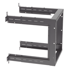 Rack PanZone® de Montaje en Pared, de 19in, Profundidad Ajustable, Rieles Numerados y Roscados #12-24, 12 UR, Color Negro