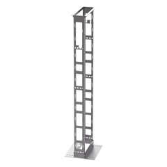 Rack de Dos Postes Estándar de 19 in, Rieles Numerados y Roscados #12-24, 6 in de Profundidad, Fabricado en Acero, 45 Unidades de Rack, Color Negro
