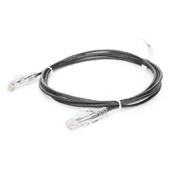 Cable de Parcheo Slim UTP Cat6 - 2 Metros (6.56 Pies) Negro Diámetro Reducido (28 AWG)