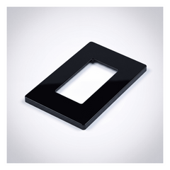 Placa de pared Claro de 1 espacio sin tornillos visibles, acabado negro brillante, para atenuadores, apagadores y controles Pico de Lutron