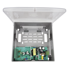 Fuente de Poder con Gabinete de 4 Salidas de 11 - 15 Vcc / 5 Amper / Voltaje de Entrada: 96 - 264 Vca / Soporta Protección contra Sobrecorriente de Salida, Protección contra Cortocircuito / Led Indicador