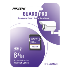 Tarjeta SD GuardPro P10 / 64 GB / 100 MB/s Lectura / 90 MB/s Escritura / Clase 10 U3 V30 / 3D TLC NAND / Especializada Para Videovigilancia 24/7