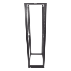 Rack de Cuatro Postes Estándar de 19", Rieles Numerados y Roscados #12-24, Profundidad Máxima de 30 in, 45 Unidades de Rack, Color Negro