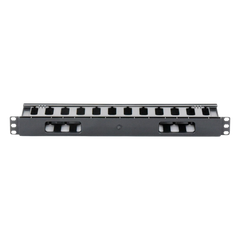 Organizador de Cables Horizontal de 1U para Rack de 19", Fabricado en Polímero Resistente a Deformaciones y Rayones
