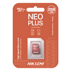 MicroSD HIKSEMI NEO Plus / 256 GB / 95 MB/s Lectura / 55 MB/s Escritura / Clase 10 U3 / TLC NAND / Especializada Para Videovigilancia 24/7