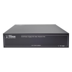 Kit de TRANSCEPTOR ACTIVO DE 8 CANALES / VIDEO+PODER en un solo Cable UTP / 150 metros en 4K, 200 metros en 5 MP/ Envía 36 Vcc y Recibe 12 Vcc / TODO INCLUIDO PARA RACK / Compatible con cámaras HD-TVI/CVI/AHD/CVBS / INSTALACIÓN LIMPIA