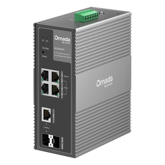 Switch Industrial Easy Managed / 6 Puertos Gigabit (4 PoE) / 120W PoE Budget / IP40 / -40°C a 75°C / 6kV Protección Rayos / Cloud Management Omada / DIN-Rail